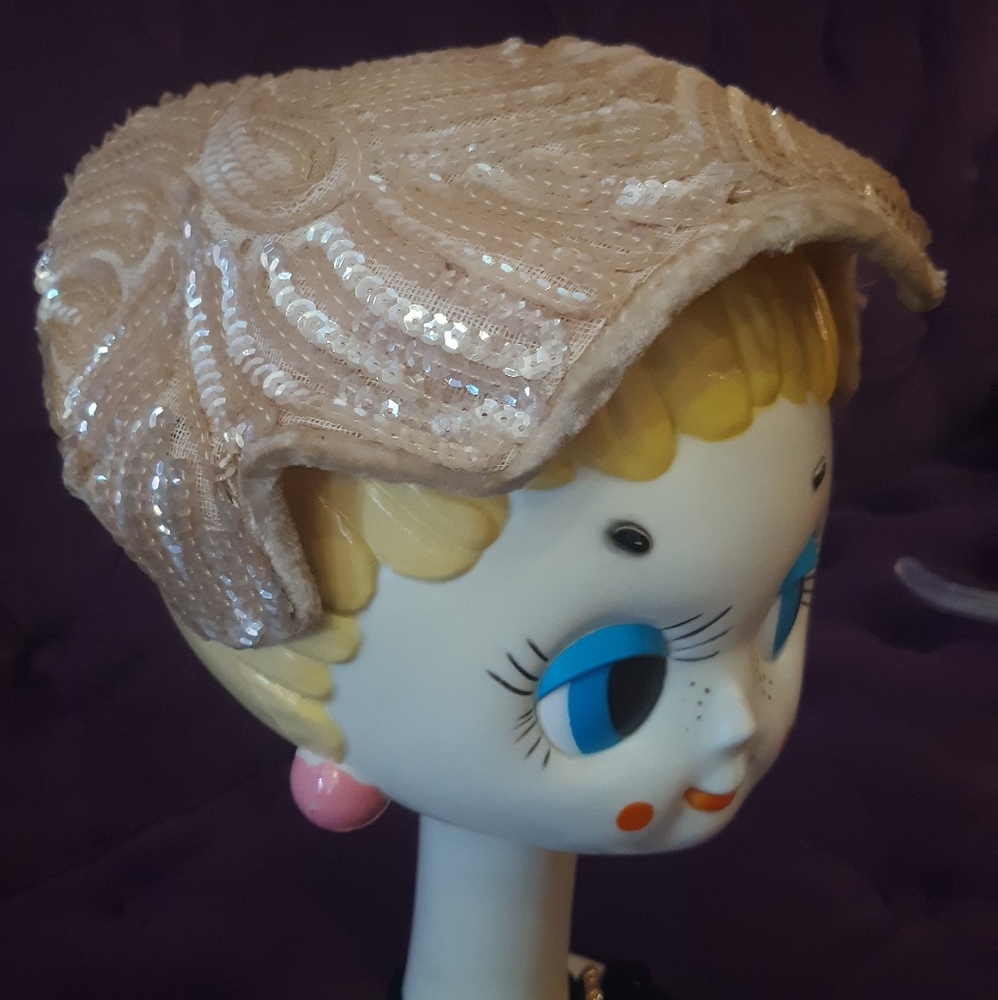 Vintage 1950's Sequin Fascinator Hat